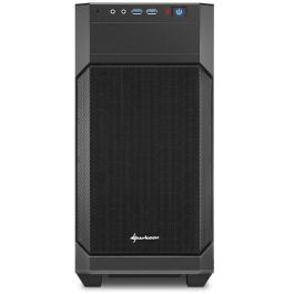 Sharkoon V1000 Caja Micro-ATX Mini Tower Negra con 2 Ventiladores Preinstalados y Túnel para Fuente de Alimentación