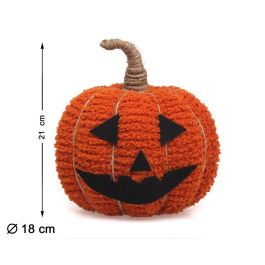 Calabaza Decorativa Naranja Halloween Textil 21x18 cm con Cara Alegre para Fiestas Otoñales Precio: 10.50000006. SKU: B19TMMN57Q