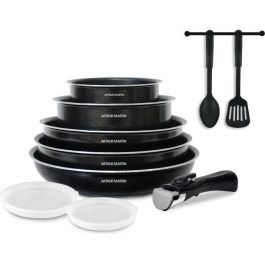 Arthur Martin ART3508510045735 Batería de Cocina 10 Piezas Aluminio, Compatible con Todo Excepto Inducción, Negro Precio: 63.50000019. SKU: B1BXLMSWAB