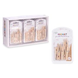 Set 9 Pinzas Madera Natural Grd Pincello 7X12CM (24 Unidades) Set 9 Pinzas Madera Natural Grd Pincello 7X12CM (24 Unidades)