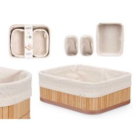 Set 3 Organizadores de Bambú Blanco Kipit - 25x9x20 cm y 17x11x8 cm (12 Unidades) Precio: 89.69000007. SKU: B1JR838YEC