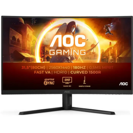 AOC Monitor Gaming Curvo CQ32G4VE 32" QHD 180Hz Panel VA Rápido 0,5ms Precio: 276.50000037. SKU: B1HE4KELPR