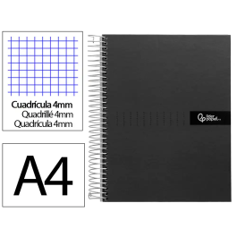 Liderpapel Cuaderno espiral A4 Crafty tapa forrada 80 hojas 90gr cuadro 4mm con margen color negro Precio: 17.5000001. SKU: B19ELDVRQJ