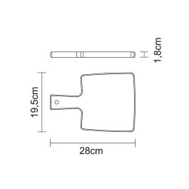 Tramontina Tabla para Cortar y Servir en Madera Teca FSC con Mango, Rectangular, 19.5 x 18.5 x 1.8 cm
