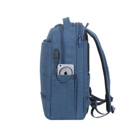 Rivacase 8365 Mochila para Portátil de 17.3" Biscayne, Poliéster Azul. Ideal para viaje o uso diario.