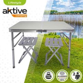 Conjunto de Mesa con 2 Sillas Aktive Plegable De acampada