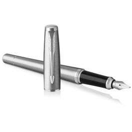 PARKER Urban Metro Metallic - Pluma Estilográfica, trazo M, Azul, en caja de regalo