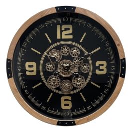 DKD Home Decor Reloj de Pared Loft Negro y Natural, 63.5 cm, de Pino y Cristal, con Movimiento Precio: 79.49999959. SKU: B12AJAEQAF