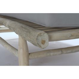 DKD Home Decor Tumbona Balines Natural Gris Teca y Poliester 209 x 36 x 86 cm