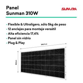 TORNASOL Kit solar autoinstalable 300W, panel solar monocristalino ultraligero flexible TORNASOL Kit solar autoinstalable 300W, panel solar monocristalino ultraligero flexible