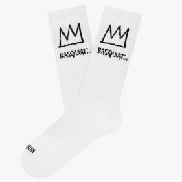 Calcetines Jimmy Lion Basquiat Crown Blanco 41-46