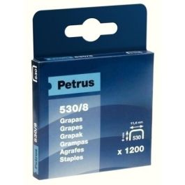 Petrus Caja 1200 Grapas Modelo 530/8mm Referencia 77514 Cobreadas Alambre Cobreado Medida 11,4 x 8 mm Precio: 3.50000002. SKU: S7918141