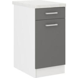 ULTRA Mueble Bajo de Cocina Gris con Encimera, 1 Cajón, 1 Puerta Batiente y 1 Estante - L 40xP 47xH 82 cm Precio: 122.49999949. SKU: B1JECQMJPQ