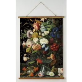 DKD Home Decor Lienzo Moderno de Pared Multicolor Flores para Decoración Hogar, 100x75 cm, Set 2 Cuadros de Abeto