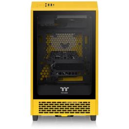 Thermaltake The Tower 200 TG CA-1X9-00S4WN-00 Mini Torre PC Mini-ITX Marrón/Amarillo con Panel de Vidrio Templado