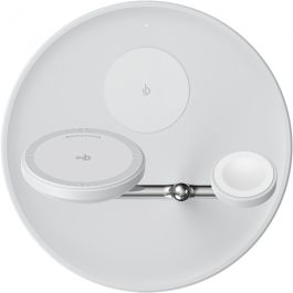 Anker Estación de Carga Inalámbrica MagGo 3 en 1 Plegable Blanco, 25W con Carga Rápida para iPhone y Apple Watch