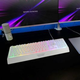 Teclado Gaming SemiMecánico Mars Gaming MK124/ Blanco