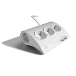 Regleta Enchufes 5 Tomas con Interruptor Ewent EW3932 1,5 m 2 x USB 2,1 A 2500W Blanco Precio: 20.9500005. SKU: S0202498