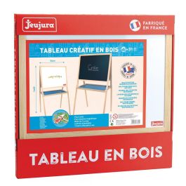 Jeujura Mesa Pizarra Creativa de Madera Doble Cara Magnética para Tiza y Marcador 105 cm Alto Bandeja y Patas Extraíbles Niños Jeujura Mesa Pizarra Creativa de Madera Doble Cara Magnética para Tiza y Marcador 105 cm Alto Bandeja y Patas Extraíbles Niños