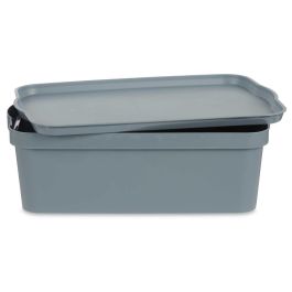 Kipit Caja Plástico con Tapa 14L Gris 29.5x14.3x45 cm