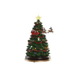 DKD Home Decor Árbol de Navidad Tradicional Multicolor con Luz LED, Música y Movimiento, 33 cm, Funciona con Pilas AA