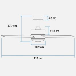 Ventilador de Techo Universal Blue 250-UVT1310 70 W Negro 70 W (119 cm)