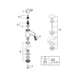 Grifo monomando para lavamanos - GROHE Swift - 20617001 - Cromo - Talla XS - Ahorro de agua