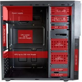 LC-Power LC-7041B-ON Midi Tower PC Gaming Negro para placas ATX, micro ATX, Mini-ITX