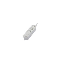 CHACON Regleta 3 tomas de corriente 16 A con interruptor, cable de 1,5 m HO5VV-F 3x1,5 mm² blanco