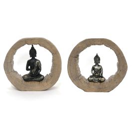 DKD Home Decor Figura Buda Tronco Negro Natural Resina 6 x 18.5 x 20.5 cm (2 Unidades) Precio: 14.58999971. SKU: S3039643