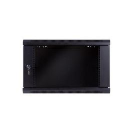 MicroConnect Armario Mural Rack 19" 12HU Fondo 450mm Negro. Chapa de Acero, Puerta Cristal Templado.