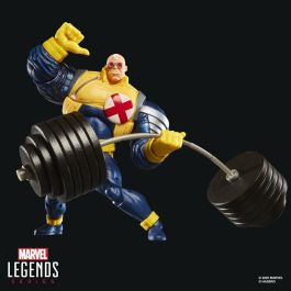 HASBRO Figura Strong Guy X-Factor Marvel Legends Series 15cm Articulada con 7 Accesorios: Cabeza y Manos Alternativas, Haltera, Pesas