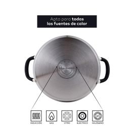 Masterpro Tartera Foodies Bgmp-1503-bk 3,8 l Ø28x7,5 cm Acero Inoxidable 18/10 para Inducción, Gas, Eléctrico