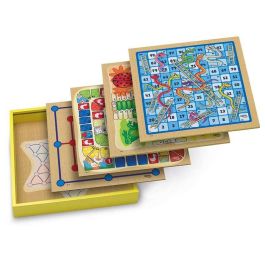 Cayro Juegos Clásicos de Madera Variados 30 Juegos para 2-4 Jugadores 31x31x5.5 cm