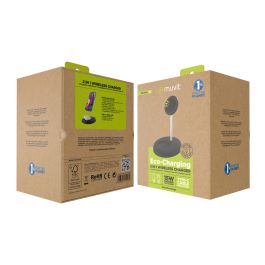 muvit for change cargador 2 en 1 soporte magsafe+iWatch/Airpod negro