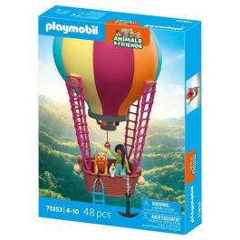Playmobil Set de Viaje en Globo con Globo Aerostático, Figuras de Mujer, Tigre, Cacatúa y Accesorios para Niños +3 años