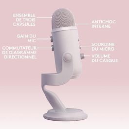 Micrófono USB - Blue Yeti Premium - para grabar, transmisión, juegos, podcasts en PC o Mac - Mist blanca blanca Micrófono USB - Blue Yeti Premium - para grabar, transmisión, juegos, podcasts en PC o Mac - Mist blanca blanca