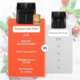 Cosori COS1713857138884 Freidora sin aceite Premium II Chef Edition 6,2 L 12 programas 1700 W Negro