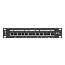 Lanberg PPF5-9012-B Patch Panel 12 Puertos Cat5/Cat5e Montaje en Bastidor Negro Metal 1U