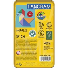 Juego tangram de madera colores en caja de metal 15x15x3 cm Juego tangram de madera colores en caja de metal 15x15x3 cm