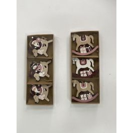 DKD Home Decor Decoración Colgante Navidad Fantasía MDF - Pack 2 Sets Surtidos de 3 Piezas Rosa, Natural y Blanco (8.2x1.5x21cm) Precio: 2.98999954. SKU: B157WN64RH