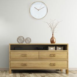 Home Deco Factory Reloj de Pared Blanco Lounge Diámetro 30,5 cm