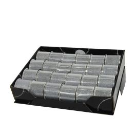 Decoris Lazo Decorativo Purpurina Plata 6,3 x 270 cm