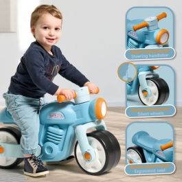 Falk FAL1747308017773 Bicicleta de Equilibrio para Motocicleta con Ruedas Silenciosas Azul