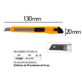 Cuter Q-Connect Plastico Estrecho Cuchilla 9 mm Xd-05 60 unidades