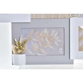 DKD Home Decor Marco Multifoto Urban Colección Nice Day con Acabado Natural en MDF y Cristal Marrón Blanco 39x46x3 cm - Pack 2 Unidades