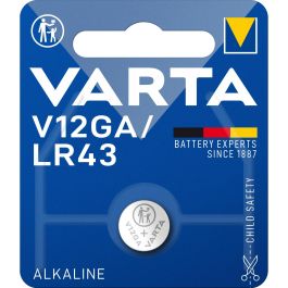 Varta 4278101401 Pila de Botón Litio V12GA/LR43 120mAh, 1 unidad para calculadoras, cámaras y llaves de coche