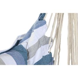 DKD Home Decor Silla Colgante para Terraza y Jardín, Rayas Azul y Blanco, Algodón Poliéster, Capacidad 100kg, 100x60x135 cm