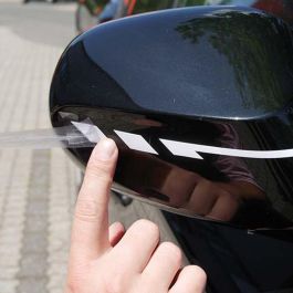 Foliatec FO34481 Pegatinas para Espejos Retrovisores Laterales con Bandas de Pin Negro