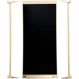 Jeujura JEU3225280879109 Tríptico Cuadro Mural en Madera Natural con Persianas Centrales de Pizarra y Tiza/Fieltro, Accesorios Incluidos, 82x56 cm